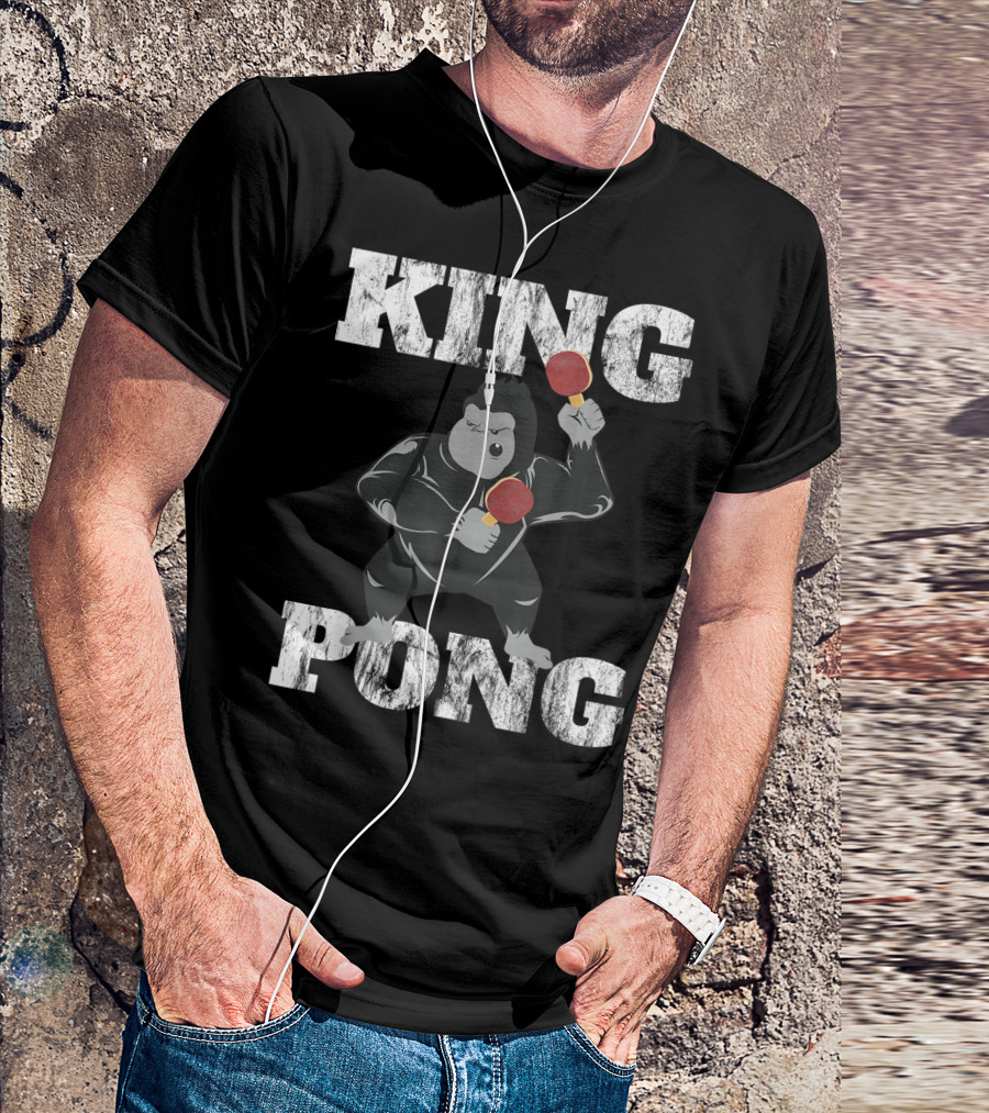 King Pong Funny Vintage Table Tennis Ping Pong T-Shirt