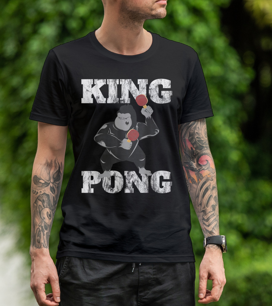 King Pong Funny Vintage Table Tennis Ping Pong T-Shirt