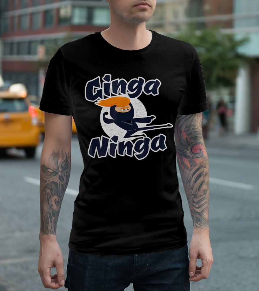 Ginga Ninja Funny Redhead Ninja Kick Action T-Shirt