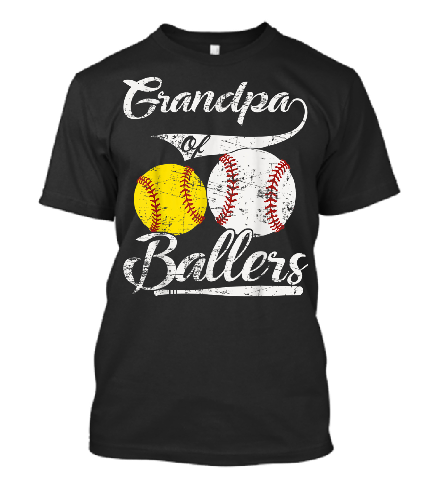 Grandpa Of Ballers Baseball Softball T-Shirt