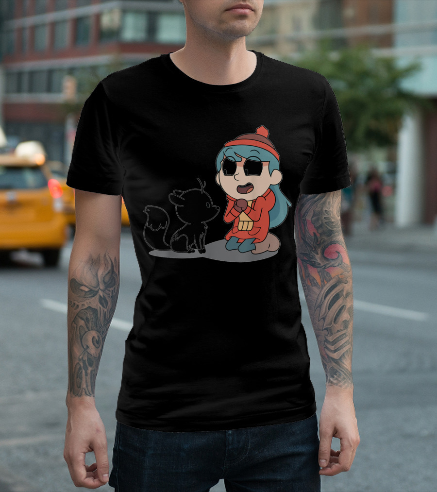 Hilda and Twig Sitting Joyfully in Winter Wear T-Shirt