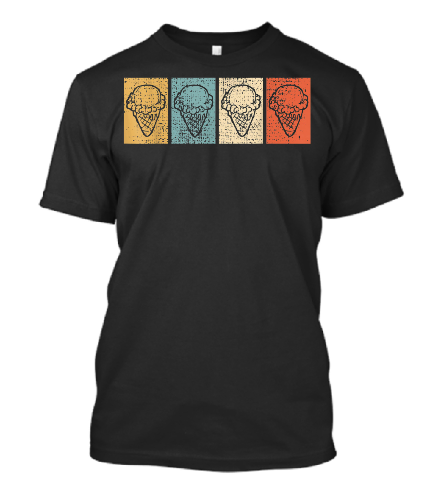 Ice Cream Cone Vintage Pop Art Pastel Colors T-Shirt