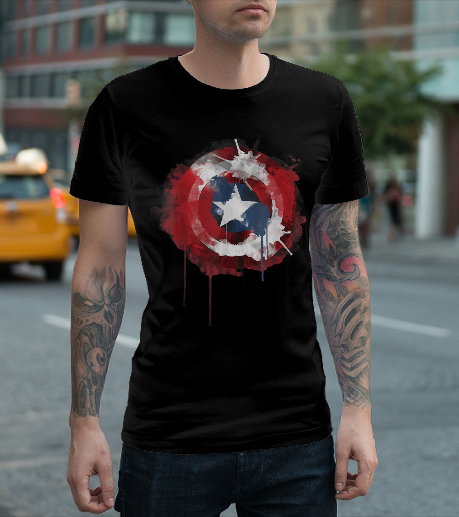 Captain America Avengers Shield Marvel Iconic Emblem T-Shirt