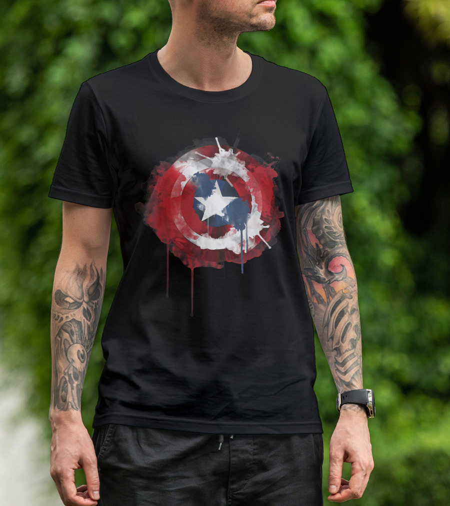 Captain America Avengers Shield Marvel Iconic Emblem T-Shirt