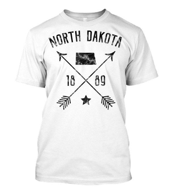 North Dakota 1869 Vintage Distressed Arrows And Star T-Shirt