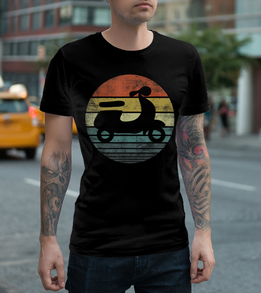 Scooter Driver Retro Sunset Vintage T-Shirt