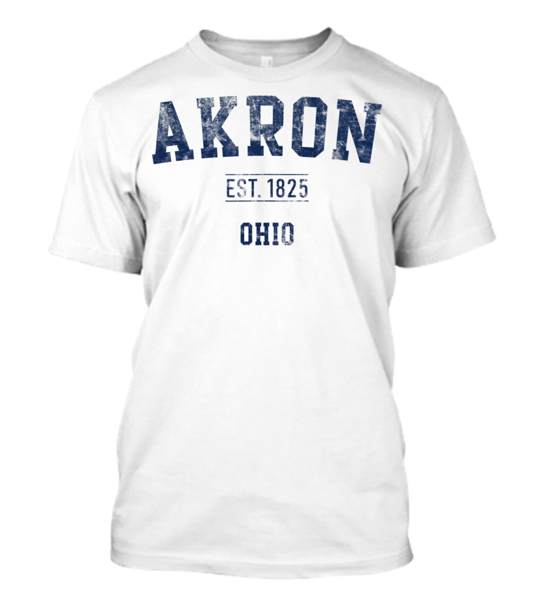 Akron Ohio EST. 1825 Distressed Text Sport T-Shirt