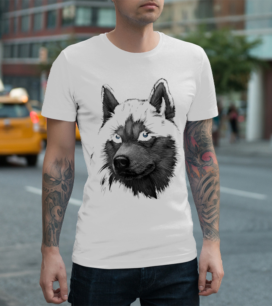 Classic Blue-Eyed Siberian Husky Lover T-Shirt