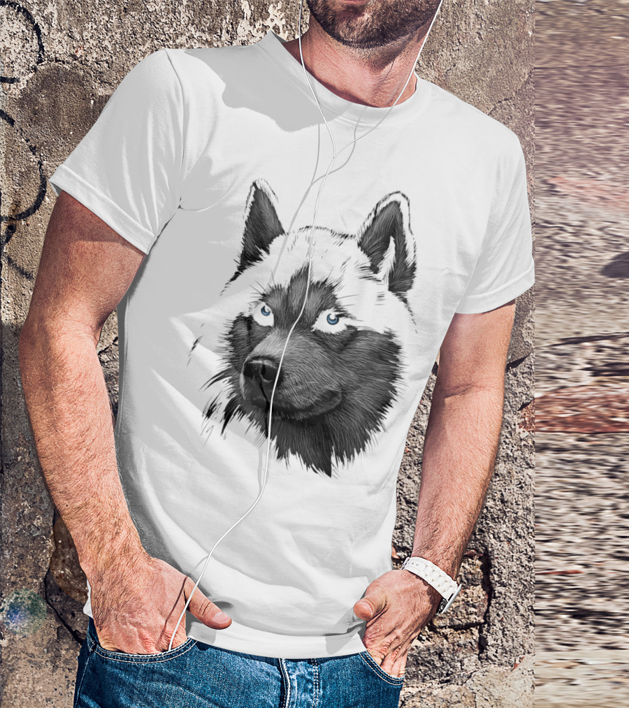 Classic Blue-Eyed Siberian Husky Lover T-Shirt
