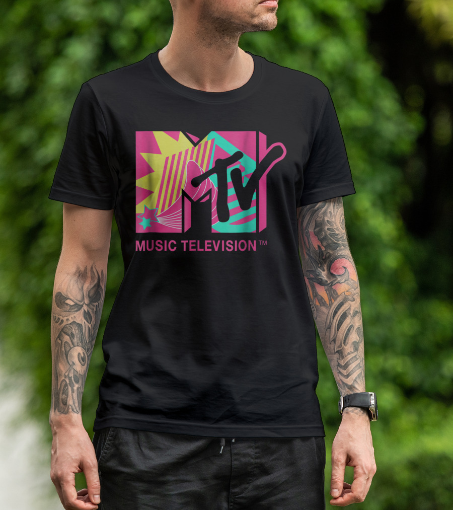 MTV Music Television Retro Pink And Teal T-Shirt