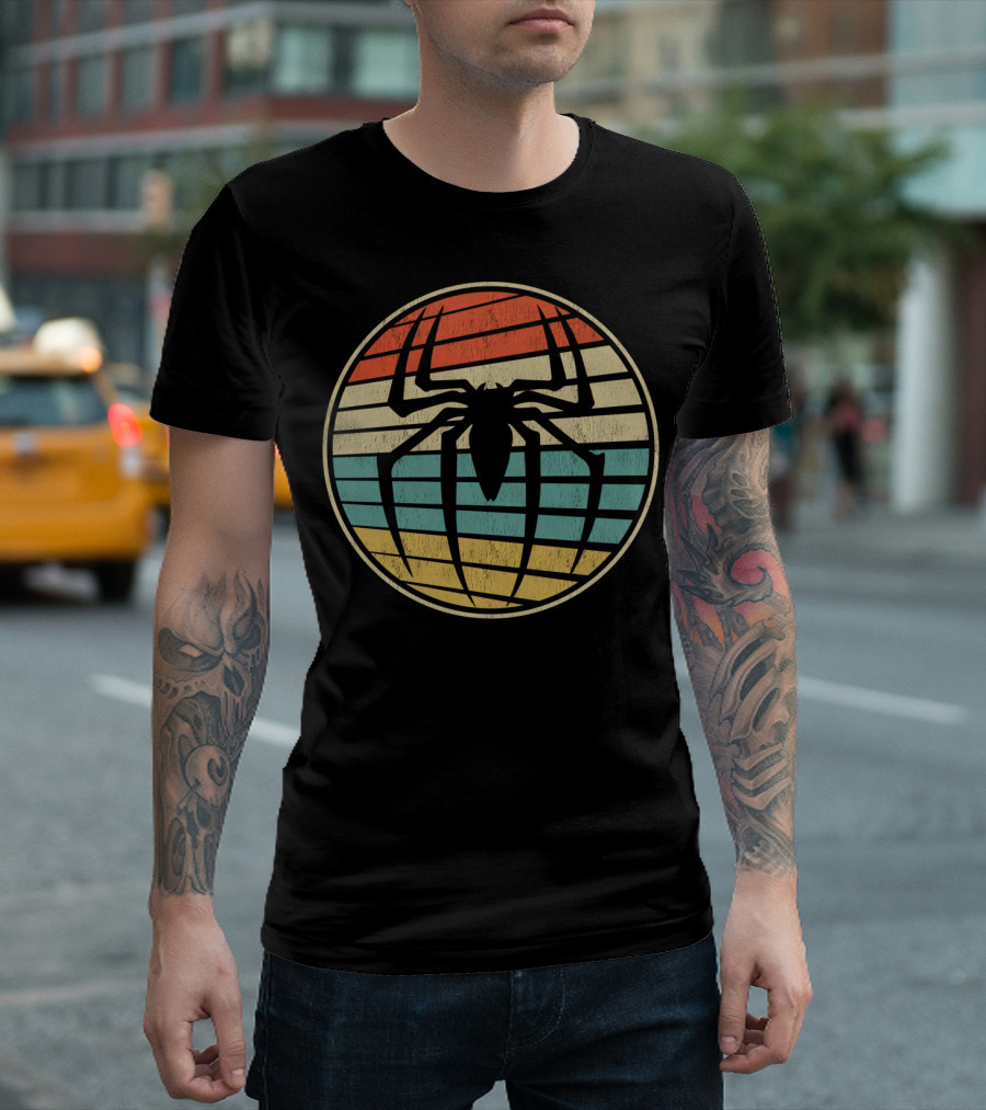 Cute Spider Retro Vintage 70s 80s Circle 8E T-Shirt