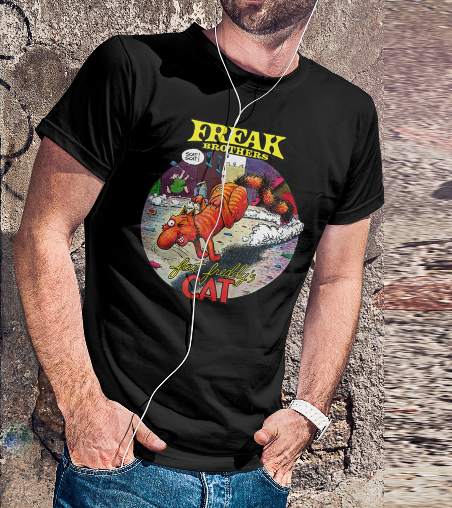 Fat Freddy's Cat Freak Brothers Scat Street Comic Scene T-Shirt