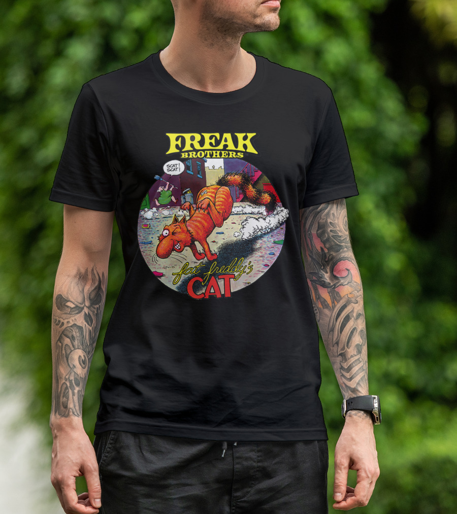 Fat Freddy's Cat Freak Brothers Scat Street Comic Scene T-Shirt