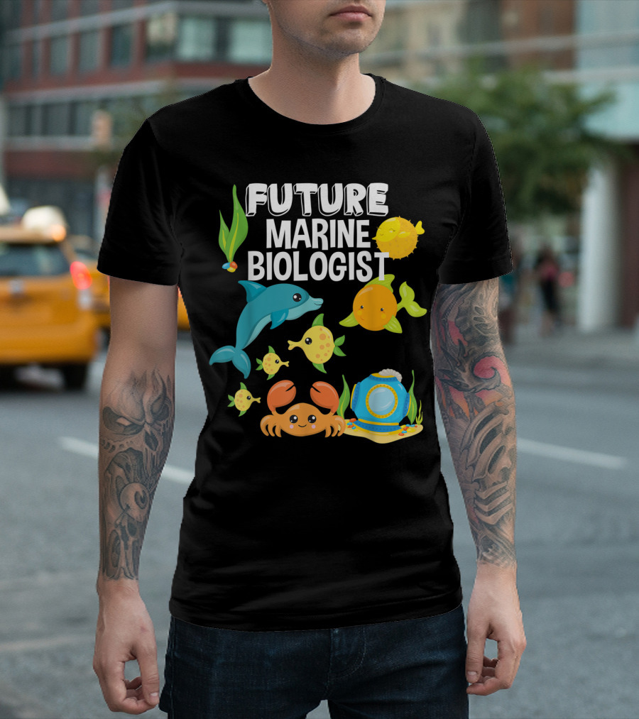 Future Marine Biologist Sea Lover Fish Sharks Ocean Adventure T-Shirt