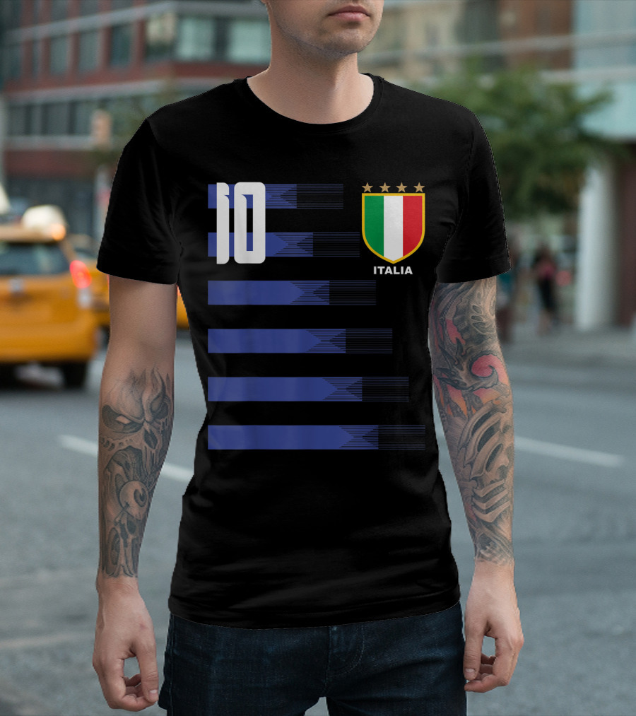 Italia Calcio Soccer Shirt Italian Flag Icon Number 10 T-Shirt