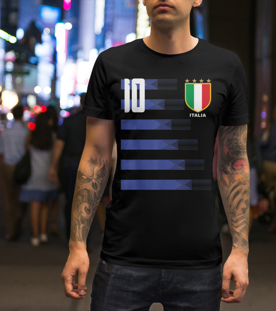 Italia Calcio Soccer Shirt Italian Flag Icon Number 10 T-Shirt