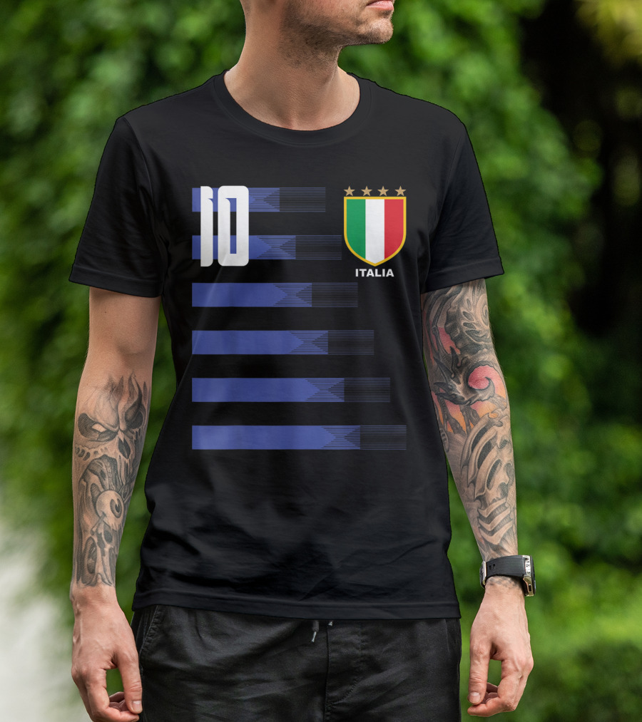 Italia Calcio Soccer Shirt Italian Flag Icon Number 10 T-Shirt