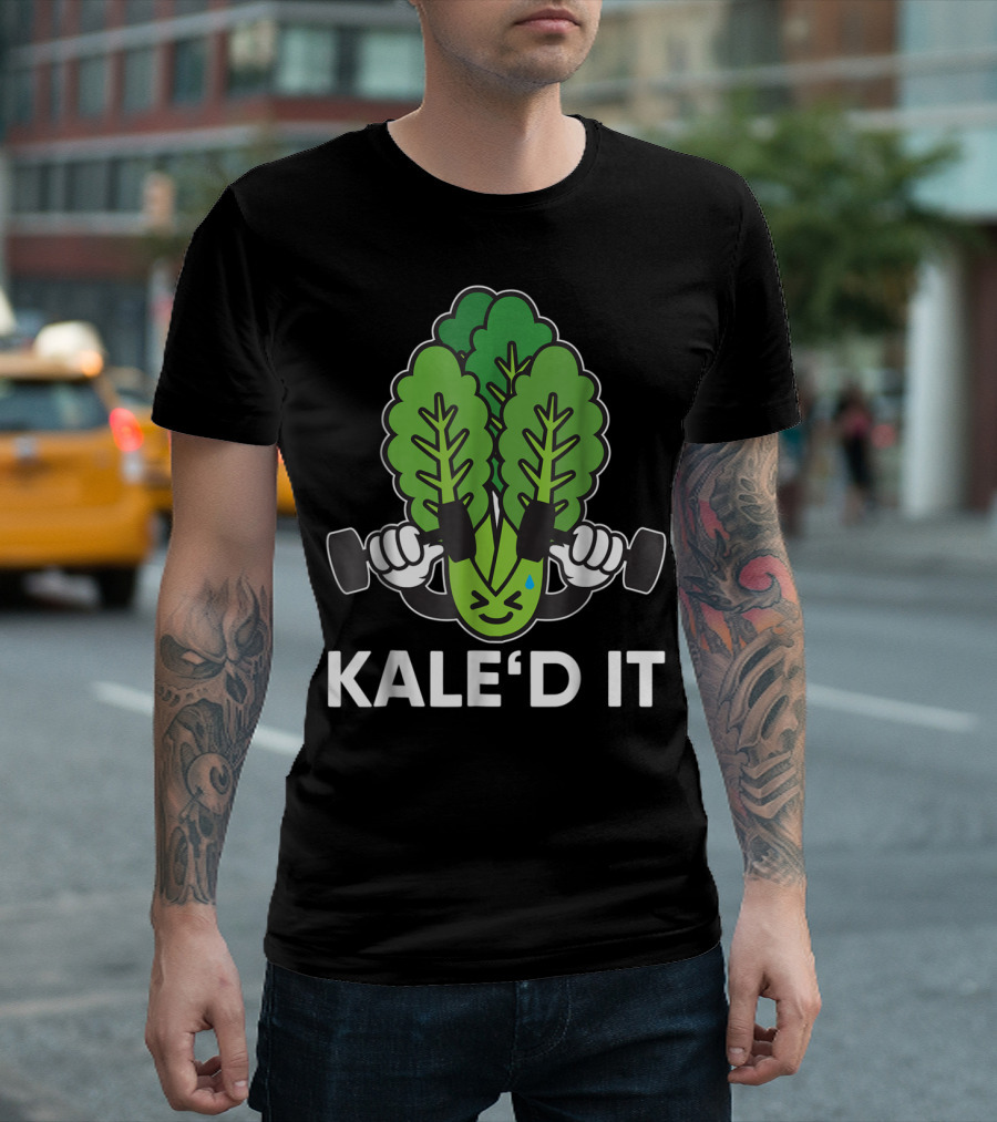 Kale'd It Gym Vegan Power Nailed It Exercise Dumbbell Workout T-Shirt