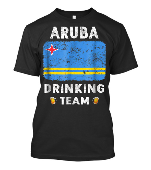 Aruba Drinking Team Country Alcohol Beer Flag And Beer Mugs T-Shirt