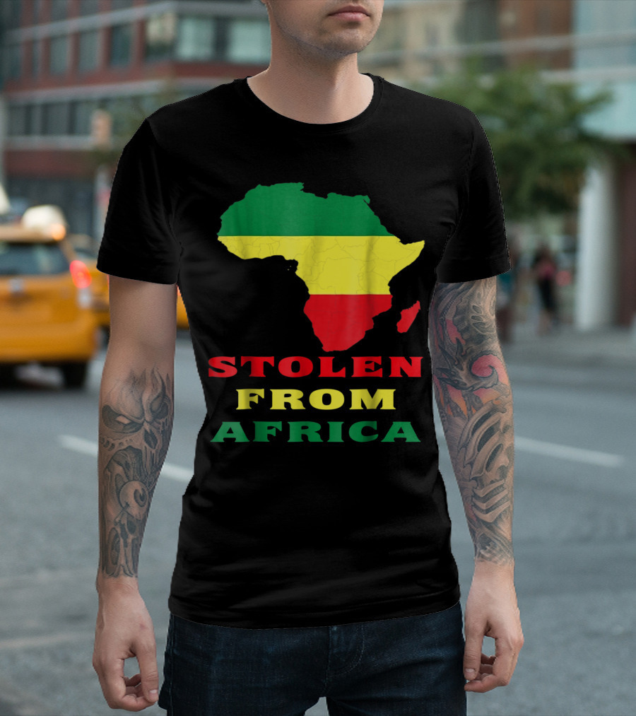 Stolen From Africa Flag Colors Map T-Shirt