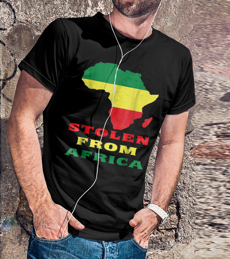 Stolen From Africa Flag Colors Map T-Shirt