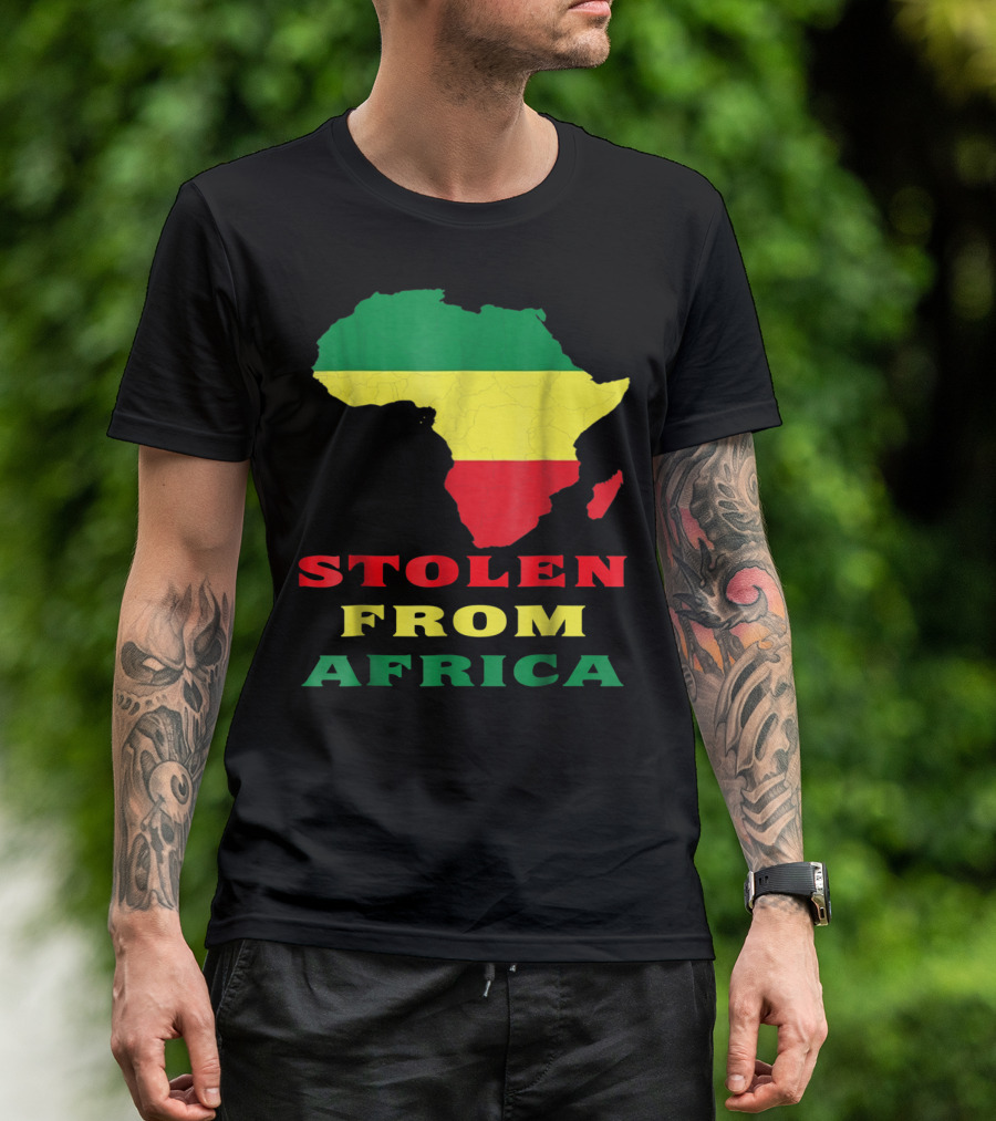 Stolen From Africa Flag Colors Map T-Shirt