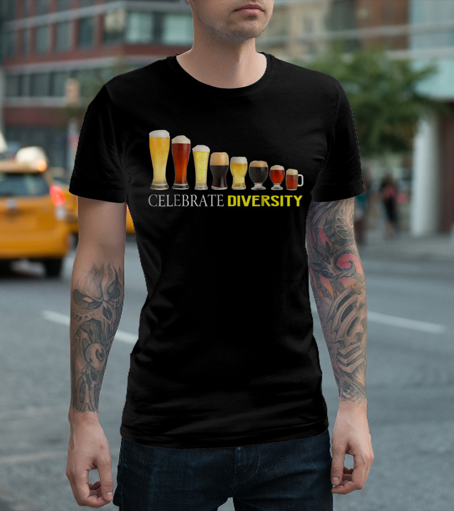 Celebrate Diversity Craft Beer Glasses Collection T-Shirt