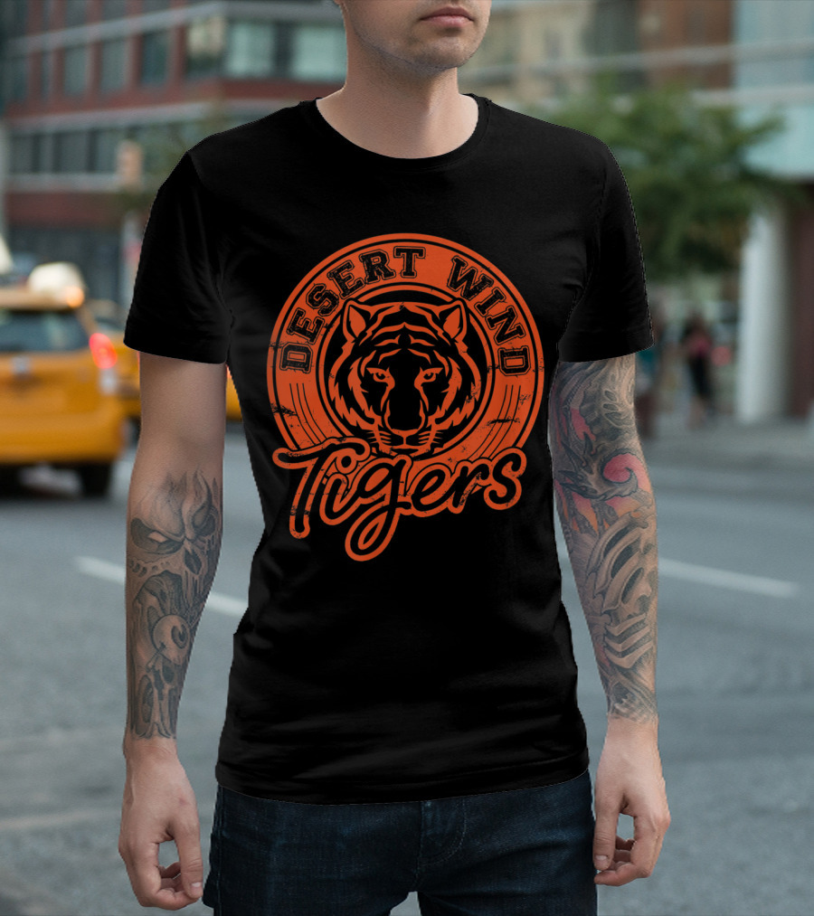 Desert Wind Middle School Tigers Distressed Logo DWMS T-Shirt