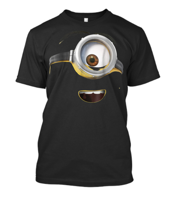 Despicable Me Minions Stuart Face Close-Up One-Eyed Goggle Smile T-Shirt