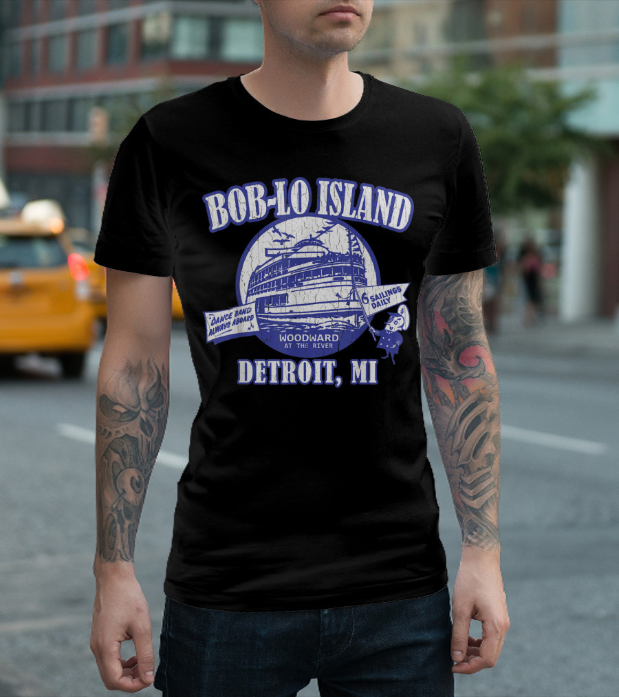 Bob-Lo Island Detroit MI Dance Band Woodward At The River 6 Sailings Daily Vintage Look T-Shirt