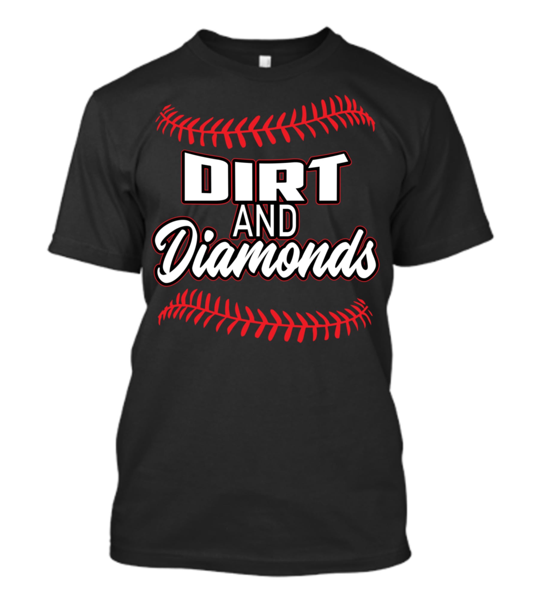 Dirt And Diamonds Baseball Stitching T-Shirt
