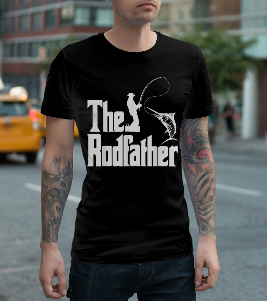The Rodfather Funny Fishing Fishermen Marlin Iconic Reference T-Shirt