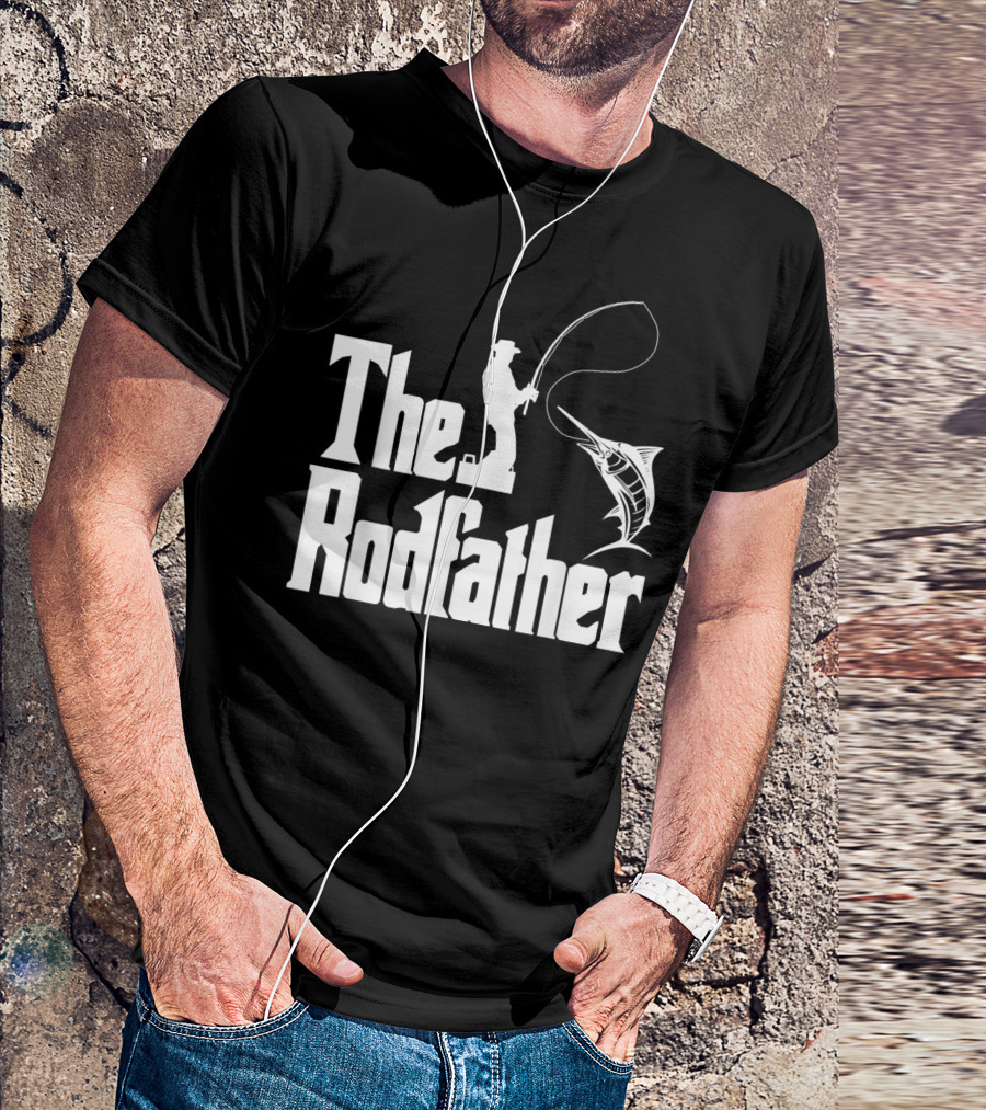 The Rodfather Funny Fishing Fishermen Marlin Iconic Reference T-Shirt