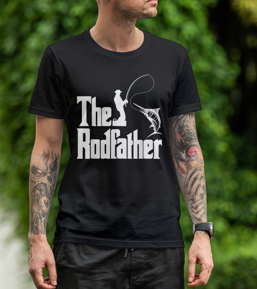 The Rodfather Funny Fishing Fishermen Marlin Iconic Reference T-Shirt