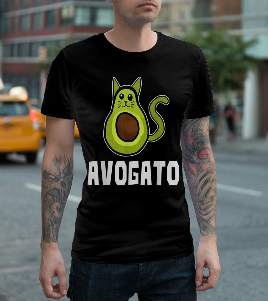 Avogato Funny Avocado Cat Lover Keto Diet T-Shirt