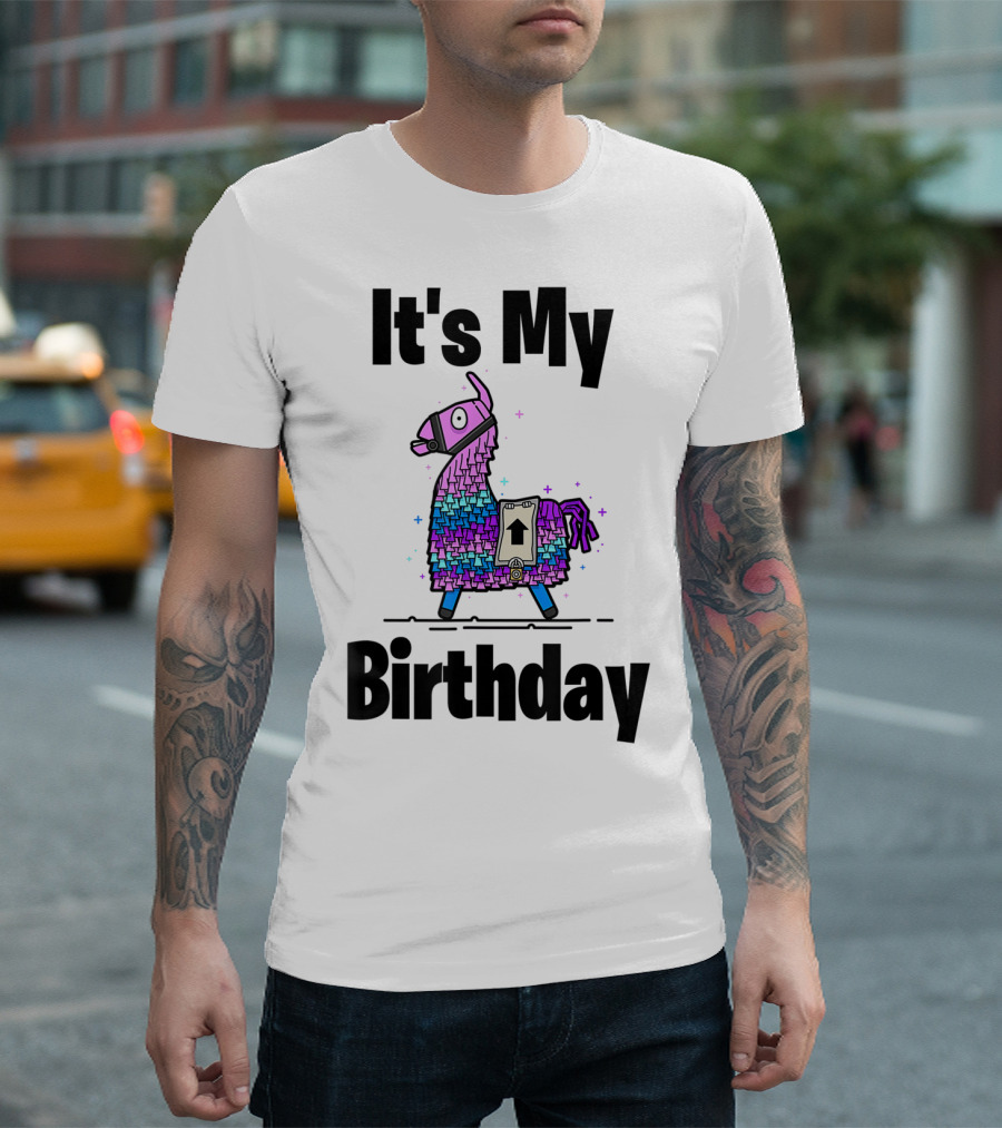 It's My Birthday Llama Purple Gamer Bday Gaming T-Shirt