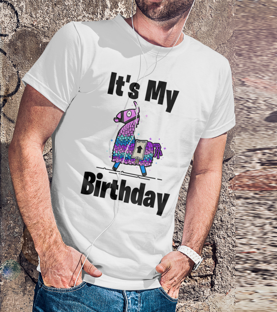 It's My Birthday Llama Purple Gamer Bday Gaming T-Shirt