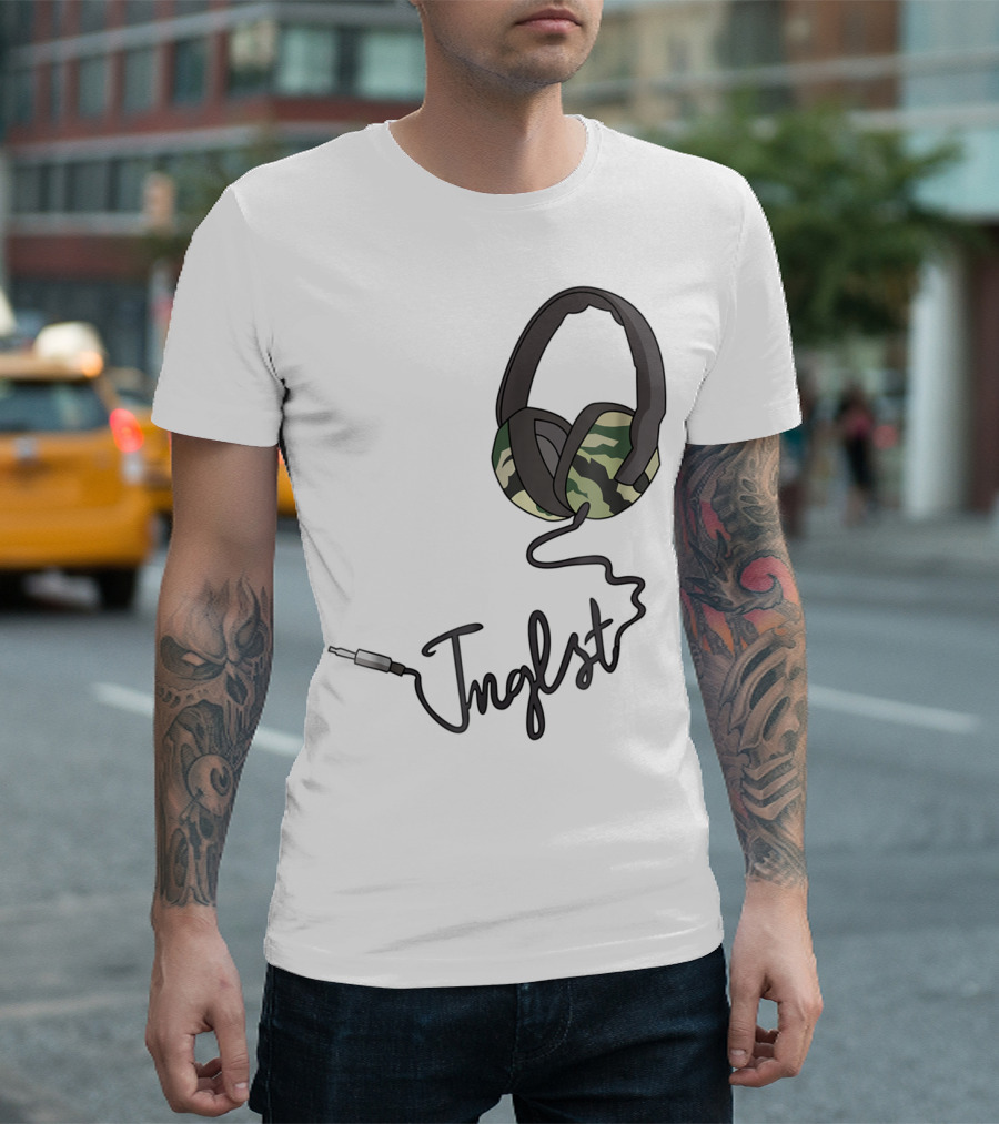 Jungle Music Junglist Drum and Bass Headphones Camo T-Shirt