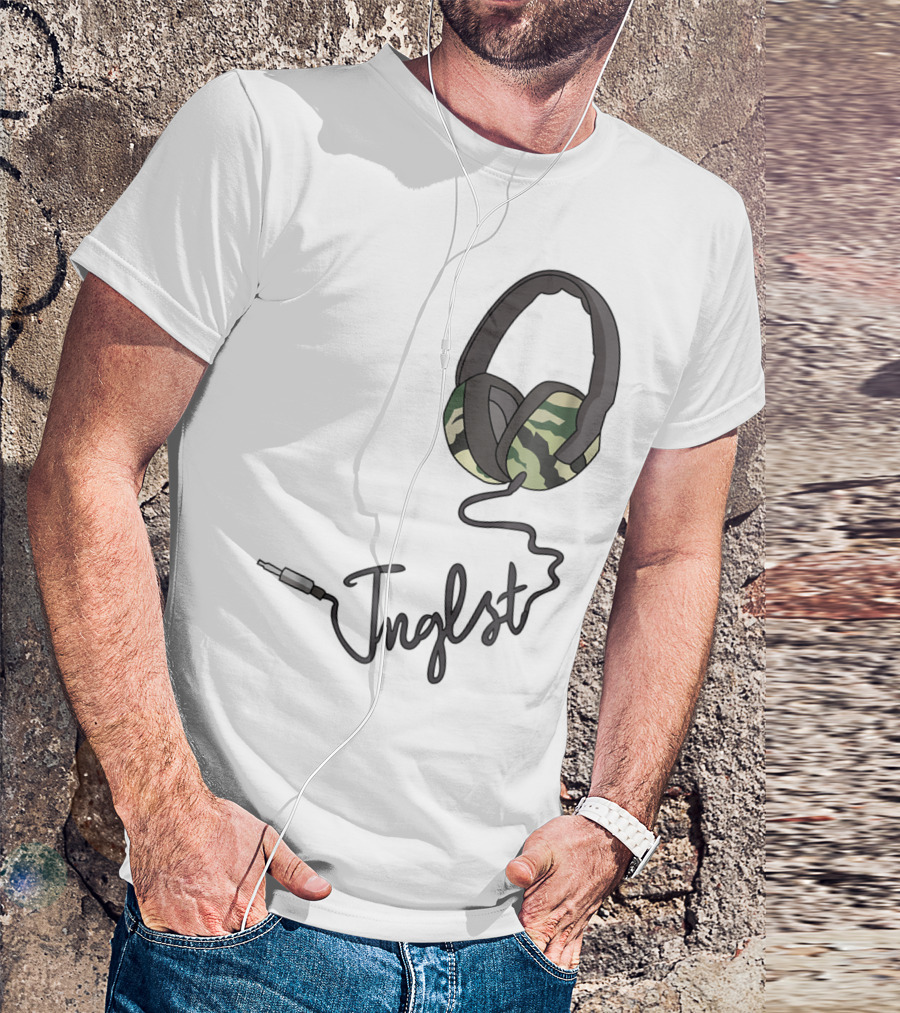 Jungle Music Junglist Drum And Bass Headphones Camo T-Shirt