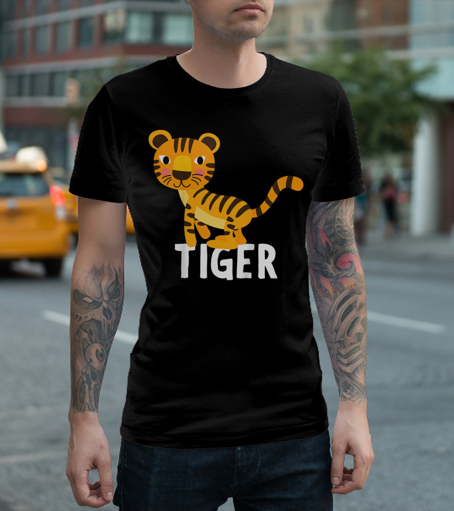 Tiger Cartoon Illustration for Kids and Girls T-Shirt