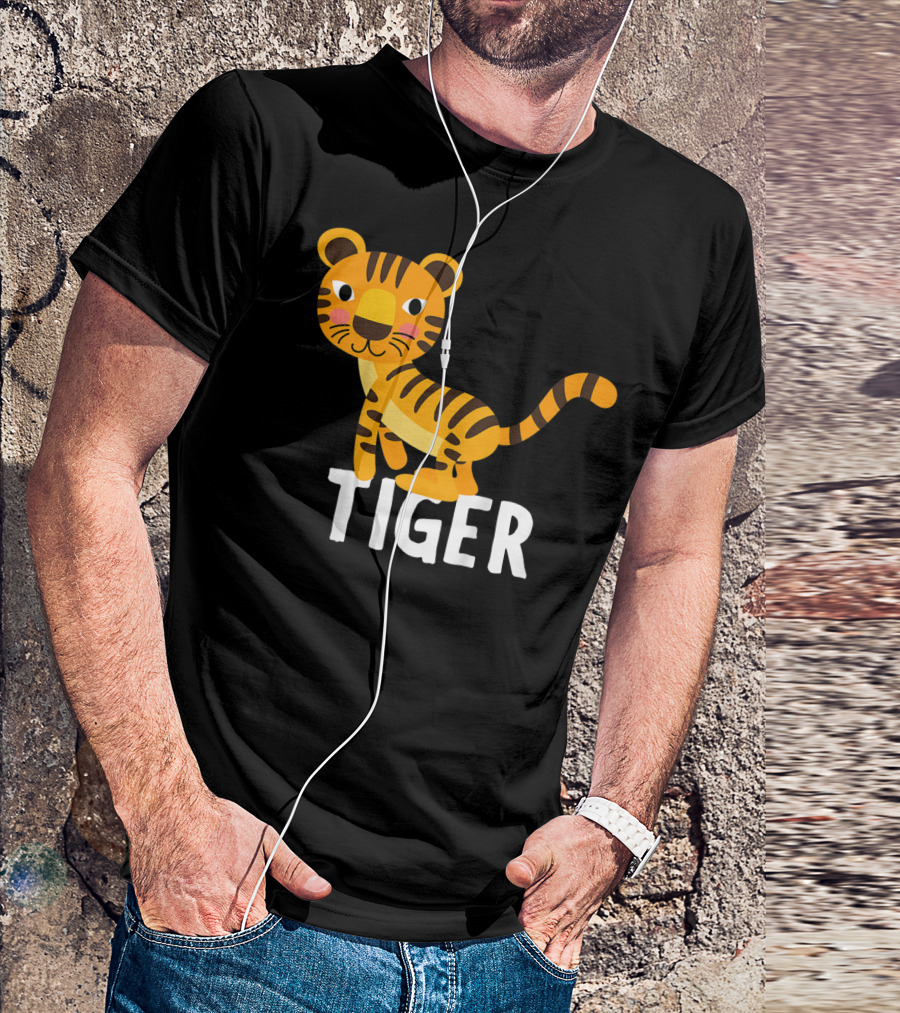 Tiger Cartoon Illustration For Kids And Girls T-Shirt