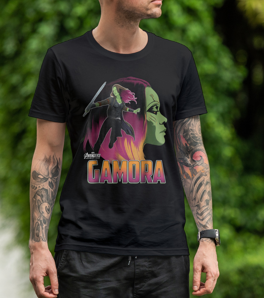 Avengers Infinity War Gamora Profile And Action Pose T-Shirt