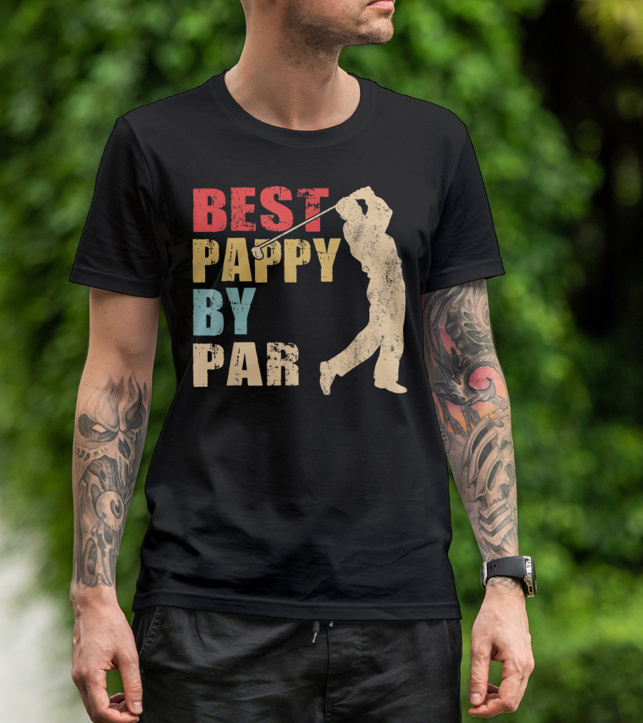 Best Pappy By Par Mens Father's Day Funny Golf Player T-Shirt
