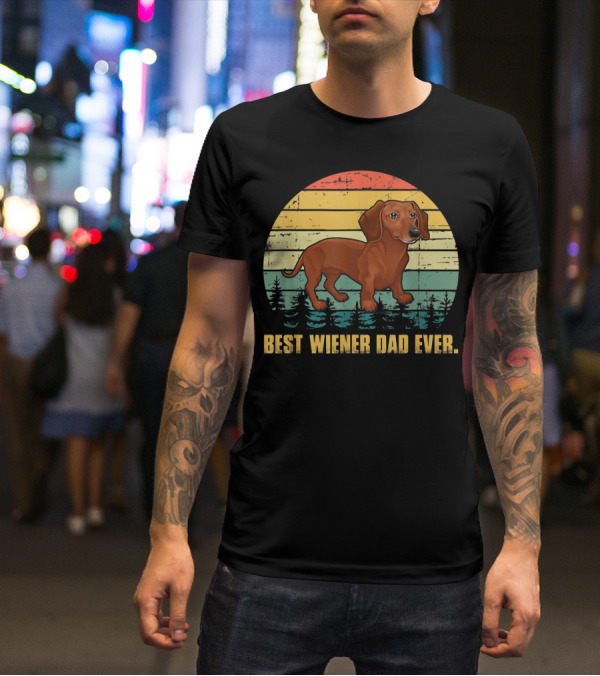 Best Wiener Dad Ever Mens Vintage Dachshund T-Shirt