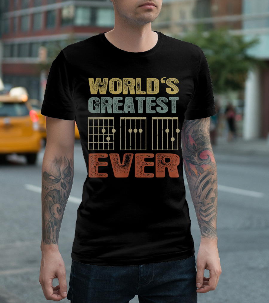 World's Greatest Dad Vintage Guitar Chord Ever T-Shirt