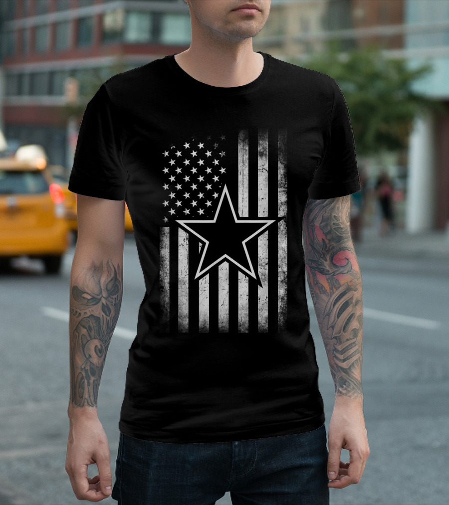 Mens Womens Cowboy Flag Football Dallas Fans American Star T-Shirt