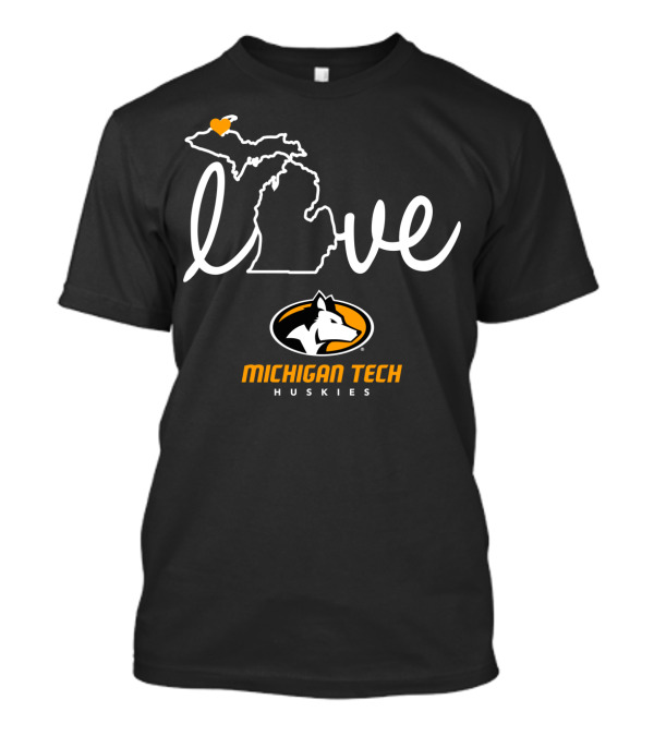 Love Michigan Tech Huskies State Map Iconic T-Shirt