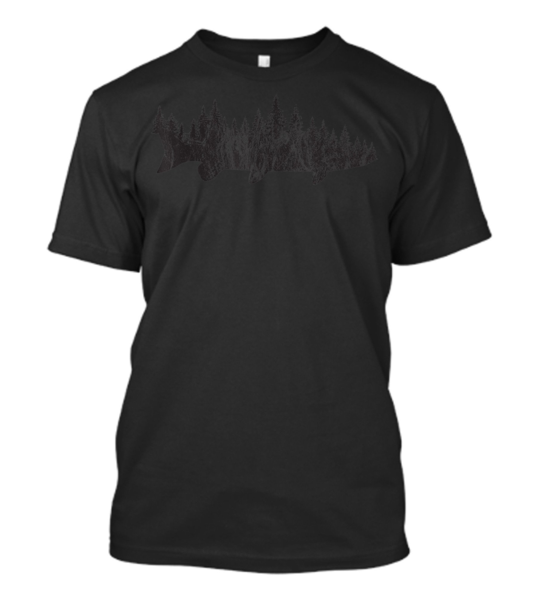 Musky Pine Forest Woodland Fishing Treeline T-Shirt