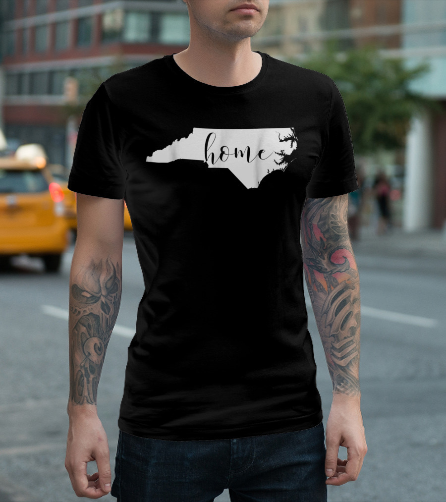 NC HOME North Carolina State Silhouette Home Script Womens Blouse Souther T-Shirt