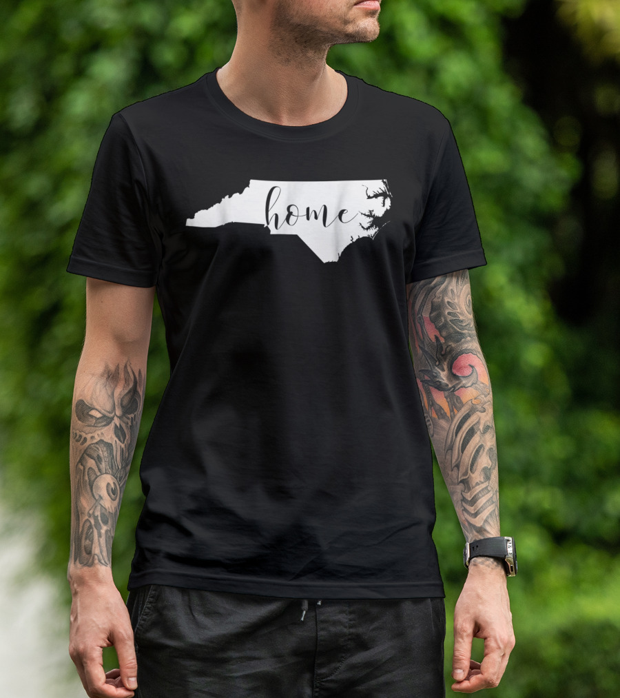 NC HOME North Carolina State Silhouette Home Script Womens Blouse Souther T-Shirt